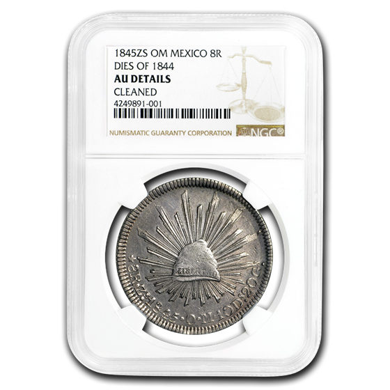 1845-Zs OM Mexico 8 Reales AU Details NGC (Cleaned) 1845-Zs OM Mexico 8 Reales AU Details NGC (Cleaned)